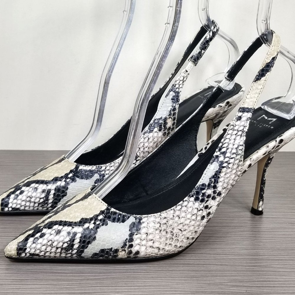 Marc Fisher LTD Camela Slingback Pump Snakeskin Print Leather, Womens Size 8.5 M
